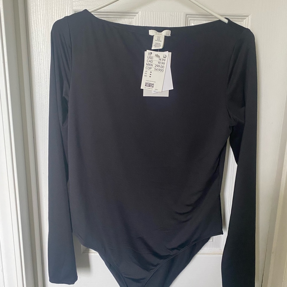 H&M Black Long Sleeve Bodysuit